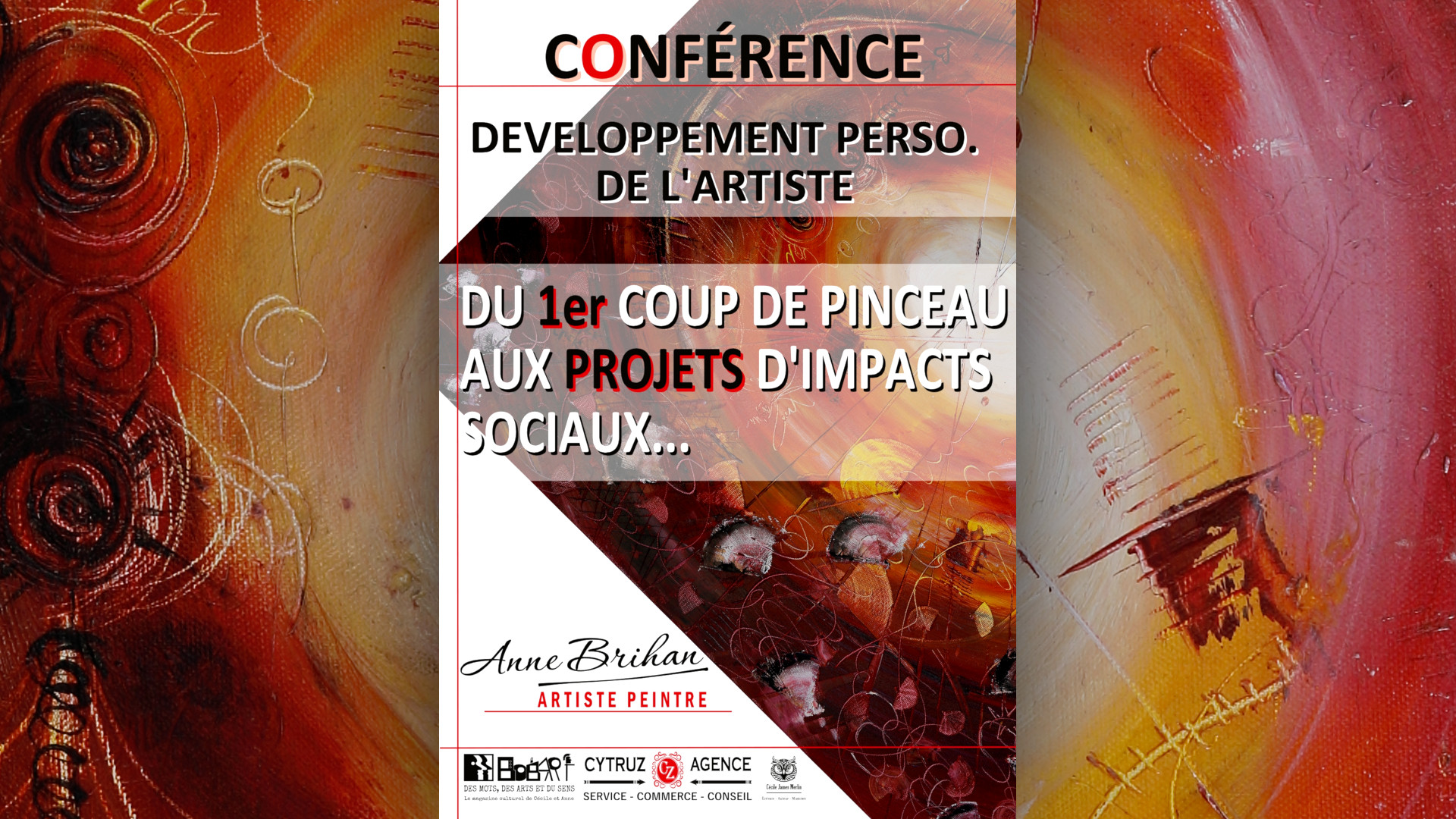 Conférences développement personnel de l'artiste peintre Anne Brihan landes aquitaine France